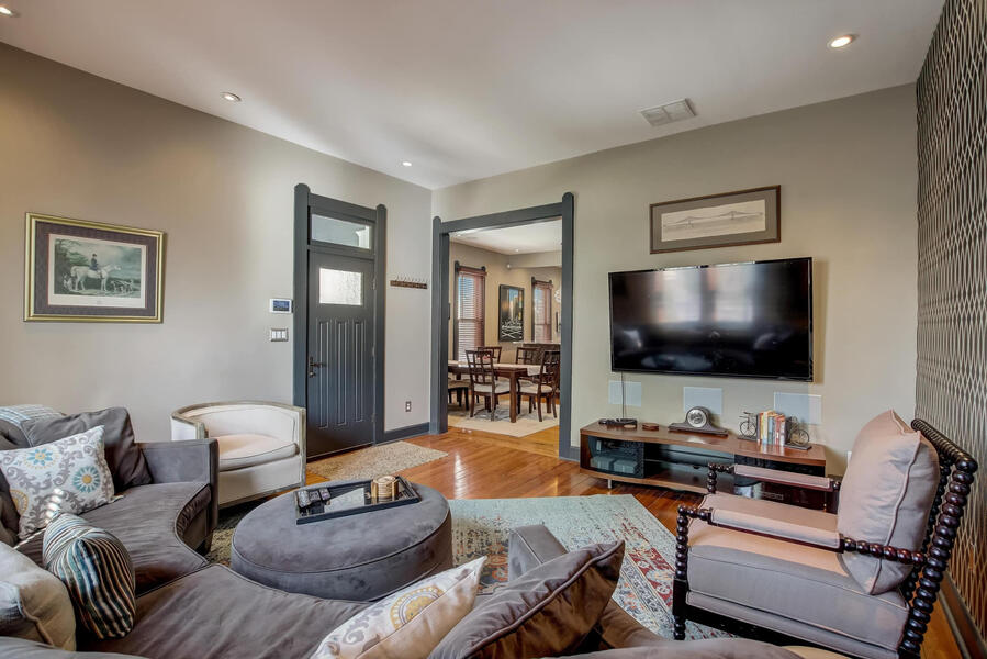Downtown Indianapolis vacation rental near Mass Ave and Bottleworks with private hot tub, fenced backyard, free parking, and space for 8 guests